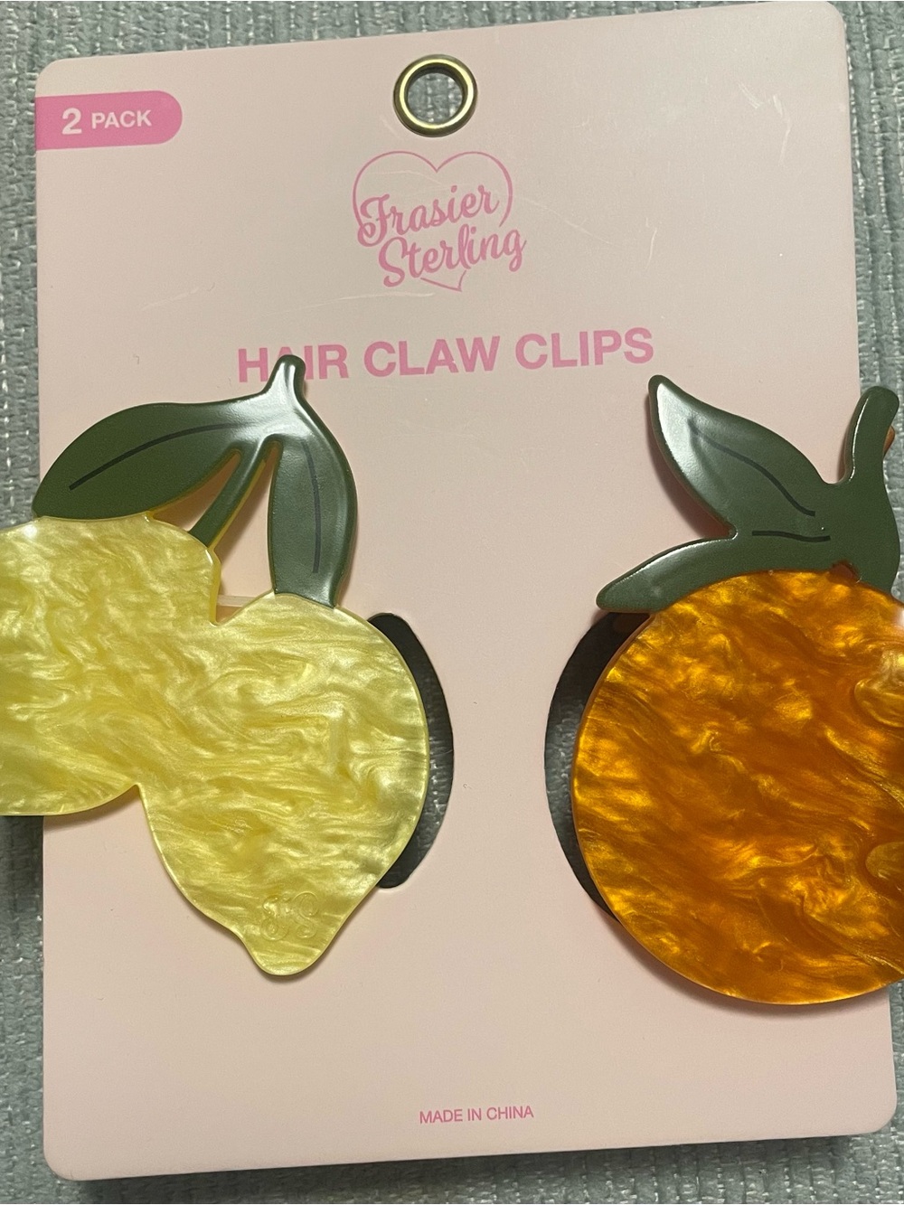 Frasier Sterling Fruit Hair Claw Clips - Lemon & Orange